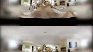 حفلة جنس في الواقع الافتراضي: فتاتان وقضيب ضخم واحد