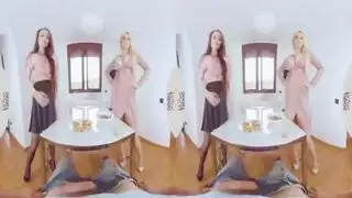 فانتازيا إباحية افتراضية: فتاة مثارة تمص بعمق في الواقع الافتراضي